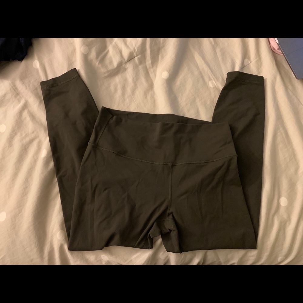 Army green Lululemon leggings